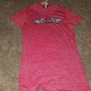 Ladies pink Harley Davidson burnout tee S
